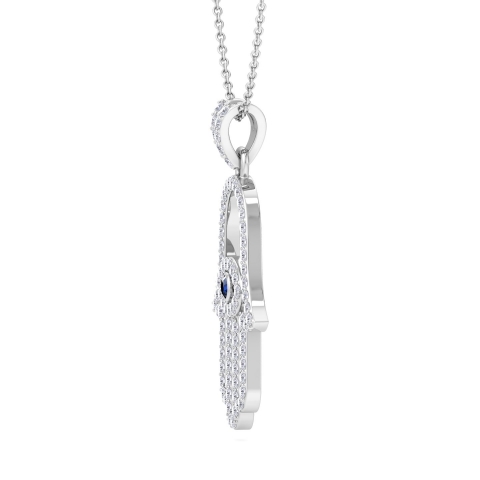 Hamsa gemstone pendant studded with diamonds image 4