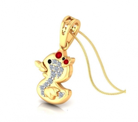 gold diamond pendant yellow gold 14k