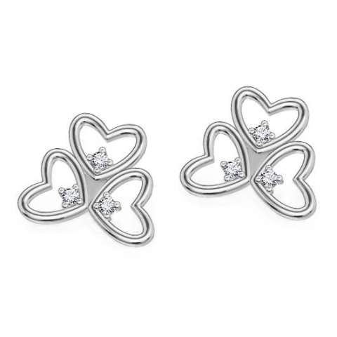 white gold 14k heart earning