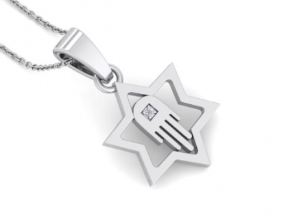 Star of David and Hamsa pendant image 2