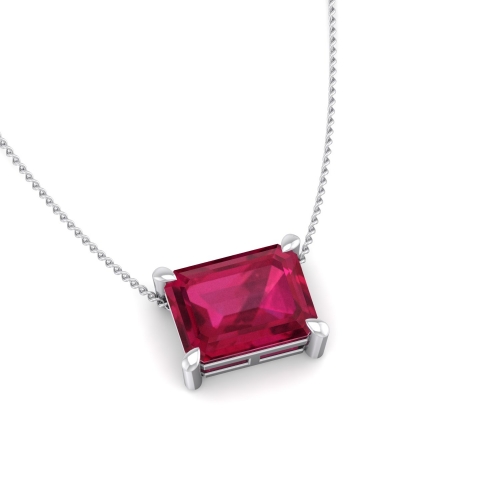 Emerald cut gemstone pendant image 4