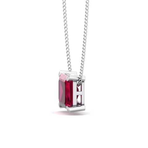 Emerald cut gemstone pendant image 3