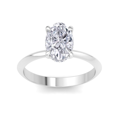 Oval diamond engagement ring - 0.30 ct image 1