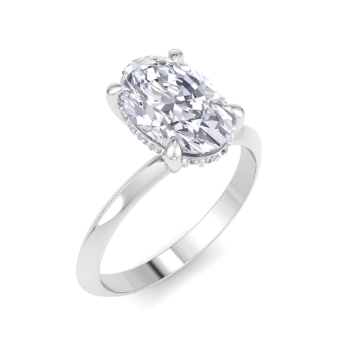 Oval diamond engagement ring - 0.30 ct image 3