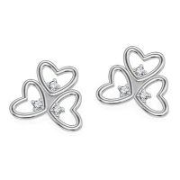 white gold 14k heart earning